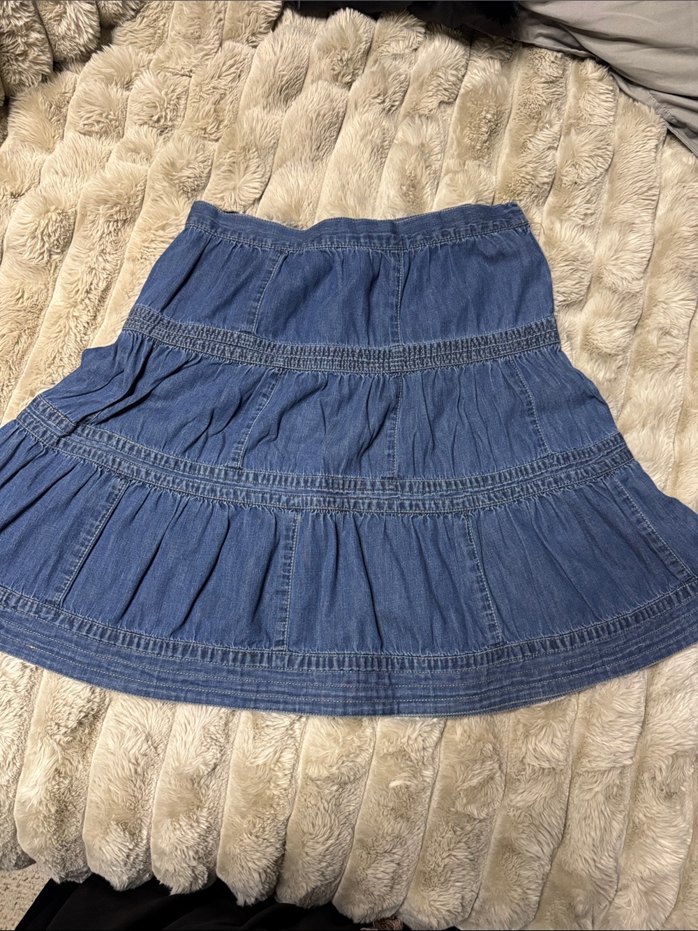 Marc Jacobs Denim Tiered A-Line Skirt - Blue